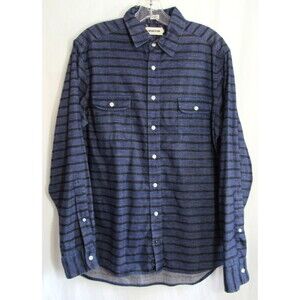 Taylor Stitch Blue Striped Flannel Button Down Long Sleeve Shirt Size 42 EUC